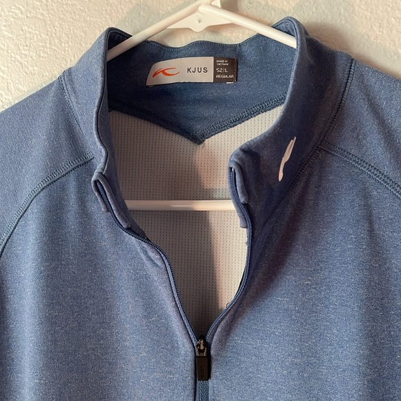 KJUS Mid-Zip Front Stylish Golf Shirt Men’s 52 L Powder Blue Long Sleeve - Picture 3 of 12